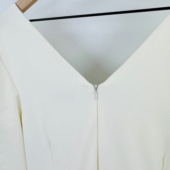 Unique Vintage Plus Size 1950s Ivory Delores Swing Dress with Sleeves - Picture 8 of 12